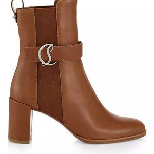Christian Louboutin  Leather 70 Chelsea Booties 37.5  Retail 1295.00